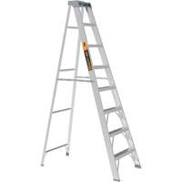 Step Ladder, 8', Aluminum, 225 lbs. Capacity, Type 2 Maritime Industrial Rubber