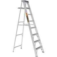 Step Ladder with Paint Tray, 8', Aluminum, 225 lbs. Capacity, Type 2 Maritime Industrial Rubber