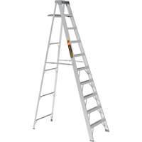 Step Ladder with Paint Tray, 10', Aluminum, 225 lbs. Capacity, Type 2 Maritime Industrial Rubber