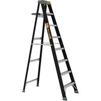 Step Ladder with Paint Tray, 8', Fibreglass, 250 lbs. Capacity, Type 1 Maritime Industrial Rubber