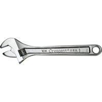 Crescent Adjustable Wrenches, 8" L, 1-1/8" Max Width, Chrome Maritime Industrial Rubber