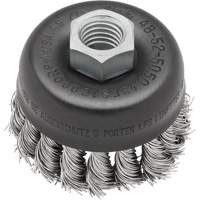 Brosse boisseau &agrave; fil nou&eacute;, 3" dia. x 5/8"-11 arbre Maritime Industrial Rubber