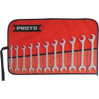 11-Piece Angled Open-End Wrench Set, Polished Maritime Industrial Rubber