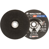 Meules &agrave; moyeu d&eacute;port&eacute; ALLSTEEL XX, 7" x 1/8", Arbre 7/8", Type 27 Maritime Industrial Rubber