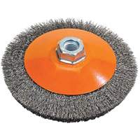Meule soucoupe &agrave; fils cr&ecirc;p&eacute;s, 4" dia., Fils 0,012", Arbre 5/8"-11 Maritime Industrial Rubber