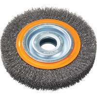 Brosses rotatives &agrave; fils torsad&eacute;s d'&eacute;tabli, 6" dia., Fils 0,0118", Arbre 1/2" - 1/4" Maritime Industrial Rubber