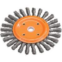 Disque &agrave; fils nou&eacute;s torsad&eacute;s d'&eacute;tabli, Dia. 8", Fils 0,0118", Arbre 5/8", Acier Maritime Industrial Rubber