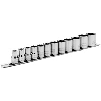 Metric Socket Set, 12 Pcs, 3/8" Drive Size Maritime Industrial Rubber