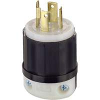 3-Pole 4-Wire Grounding Locking Plug, Nylon, 30 Amps, 125 V/250 V, L14-30P Maritime Industrial Rubber