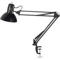 Swing Arm Clamp-On Desk Lamps, 100 W, Incandescent, C-Clamp, Black Maritime Industrial Rubber