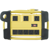 Bloc d'alimentation pour atelier, 8 Prise(s), 6', 15 A, 1875 W, 125 V Maritime Industrial Rubber