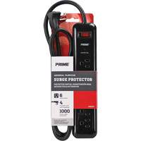 Surge Protector, 6 Outlets, 1000 J, 1875, 4' Cord Maritime Industrial Rubber