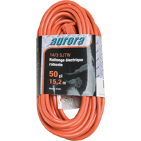 Vinyl Extension Cord, Outdoor, SJTW, 14/3 AWG, 15 A, 50' Maritime Industrial Rubber
