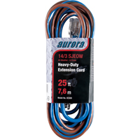 TPE-Rubber Extension Cord With Light Indicator, All-Weather, SJEOW, 14/3 AWG, 15 A, 25' Maritime Industrial Rubber