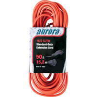 Cordon rallonge, Int&eacute;rieur/ext&eacute;rieur, SJTW, AWG 16/3, 13 A, 50' Maritime Industrial Rubber