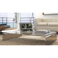 Jumbo Clock, Digital, Battery Operated, 16.5" W x 1.7" D x 11" H, Silver Maritime Industrial Rubber