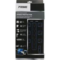 USB Charging Surge Protectors, 12 Outlets, 4200 J, 1875 W, 6' Cord Maritime Industrial Rubber