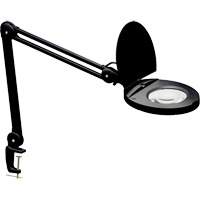 Adjustable Magnifier Lamp, 5 Diopter, LED Light, 47" Arm, C-Clamp, Black Maritime Industrial Rubber