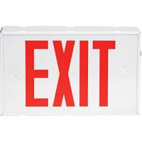 Exit Sign, LED, Battery Operated/Hardwired, 12-1/5" L x 7-1/2" W, English Maritime Industrial Rubber