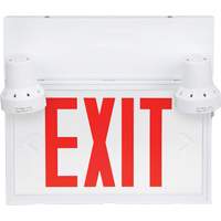 Exit Sign with Security Lights, LED, Battery Operated/Hardwired, 12-1/10" L x 11" W, English Maritime Industrial Rubber