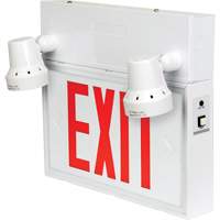 Exit Sign with Security Lights, LED, Battery Operated/Hardwired, 12-1/10" L x 11" W, English Maritime Industrial Rubber
