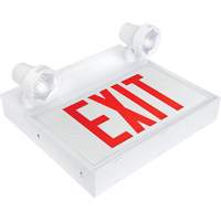 Exit Sign with Security Lights, LED, Battery Operated/Hardwired, 12-1/10" L x 11" W, English Maritime Industrial Rubber