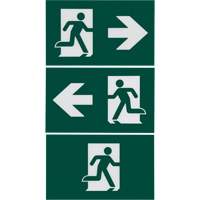 Running Man Sign with Security Lights, LED, Battery Operated/Hardwired, 12-1/10" L x 11" W, Pictogram Maritime Industrial Rubber