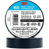 Temflex General Use Vinyl Electrical Tape 165, 19 mm (3/4") x 18 M (60'), Black, 6 mils Maritime Industrial Rubber