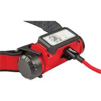 REDLITHIUM USB Hardhat Headlamp, LED, 600 Lumens, 5 Hrs. Run Time, Rechargeable Batteries Maritime Industrial Rubber