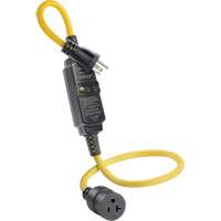 GFCI Cord Set with Automatic Reset, 120 V, 20 A, 3' Cord Maritime Industrial Rubber