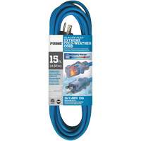 Glacier Flex&reg; Extreme Cold Weather Extension Cord, Outdoor, SJTW, 16/3 AWG, 13 A, 15' Maritime Industrial Rubber