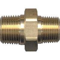 Reducing Hex Nipple, Brass, 1/4" x 1/8", NPT x NPT Maritime Industrial Rubber