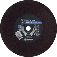 Meule &agrave; tronçonner Ripcut II pour la coupe de l'acier inoxydable sur scies fixes, 14" x 1/8", Arbre de 1", Type 1, Oxyde d'aluminium, 4400 Tr/min Maritime Industrial Rubber