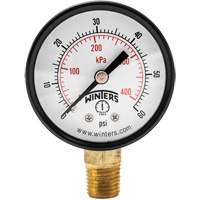 Manom&egrave;tre &eacute;conomique,  2", 0 - 60 psi, Fixation inf&eacute;rieure, Analogique Maritime Industrial Rubber