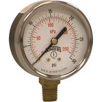 Manom&egrave;tre &eacute;conomique,  2-1/2", 0 - 30 psi, Fixation inf&eacute;rieure, Analogique Maritime Industrial Rubber