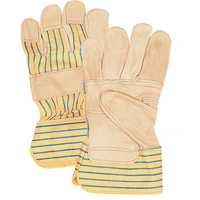 Fitters Patch Palm Gloves, Large, Grain Cowhide Palm, Cotton Inner Lining Maritime Industrial Rubber